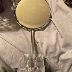Mirror and lipstick holder